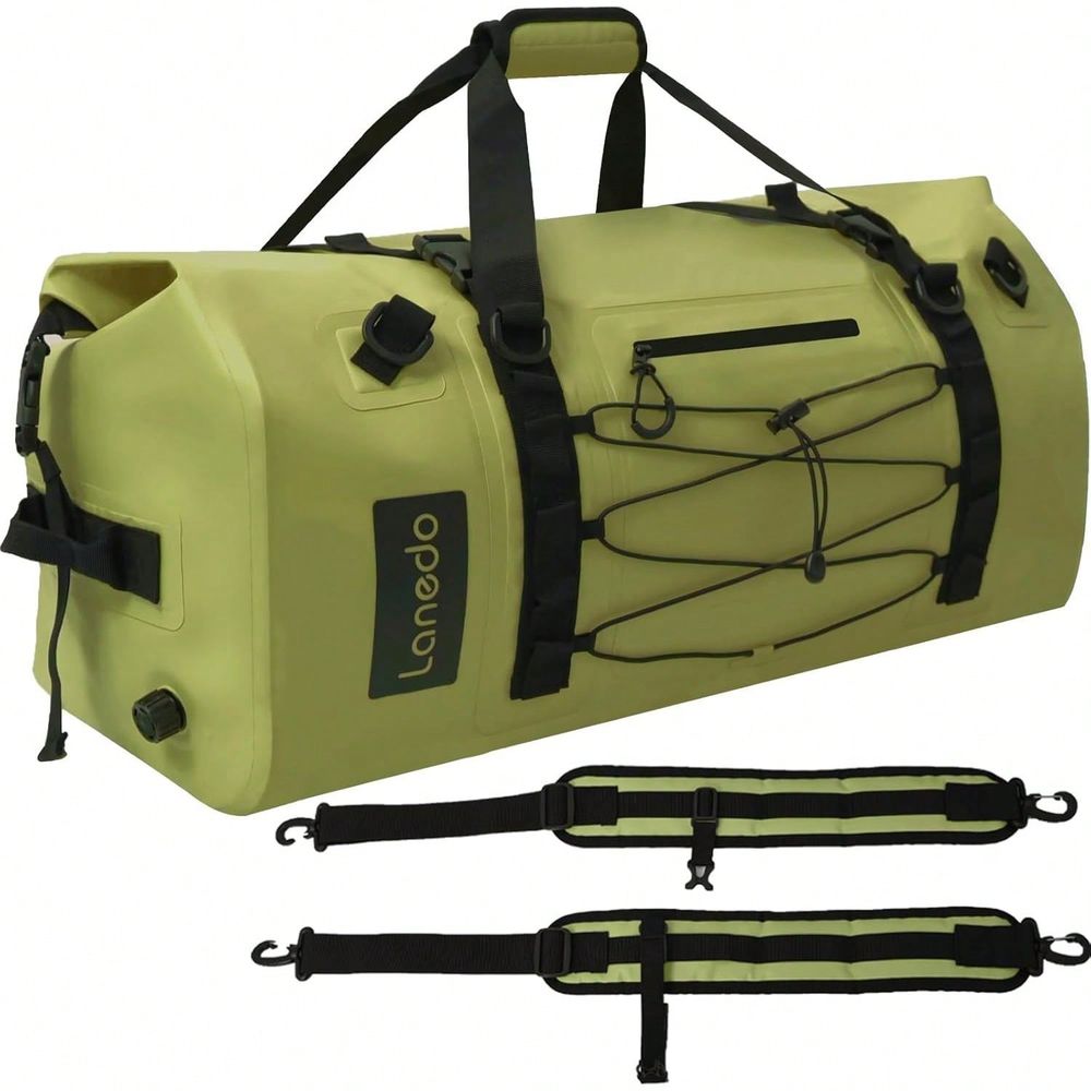 Fishing Bag Waterproof - 大型防水ドライバッグ、ロールトップ式ヘビーデューティーフィッシングダッフルバッグ、耐久性のあるストラップとハンドル付き、カヤック、パドルボード、ボート用