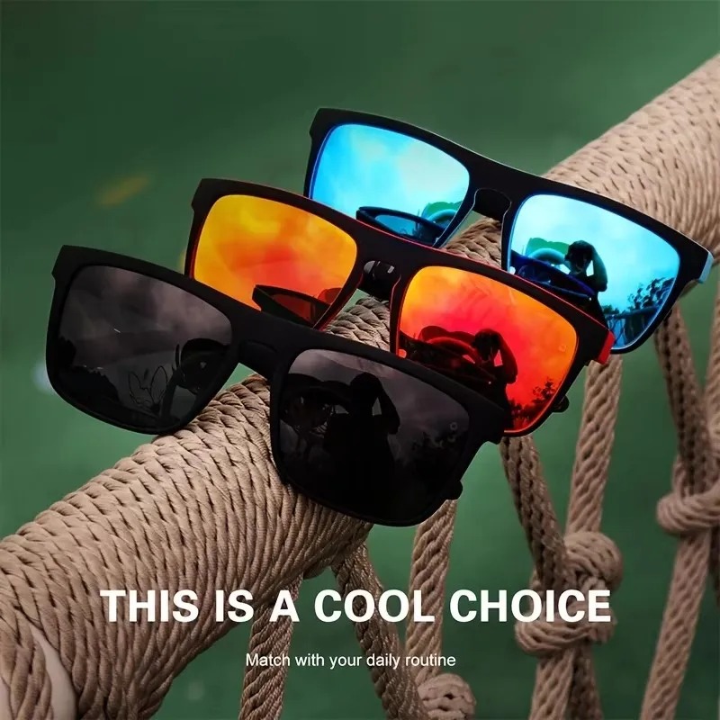 ファッションヴィンテージスクエア偏光サングラス男性女性運転釣 - Fishing Sunglasses Polarized のレビューと価格