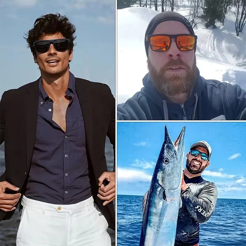 ファッションヴィンテージスクエア偏光サングラス男性女性運転釣 - Fishing Sunglasses Polarized のレビューと価格
